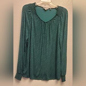 Boden green and black long sleeve top sz 12